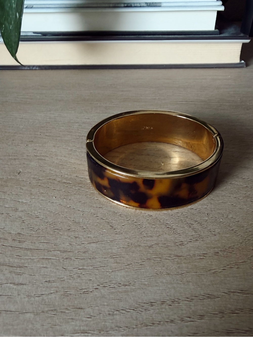 Gold-Tone Tortoiseshell Bangle Bracelet
